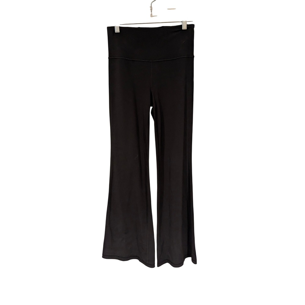Athleta Elation Flare Pant Small Petite Black High Rise Yoga Athleisure Leggings - Picture 1 of 4